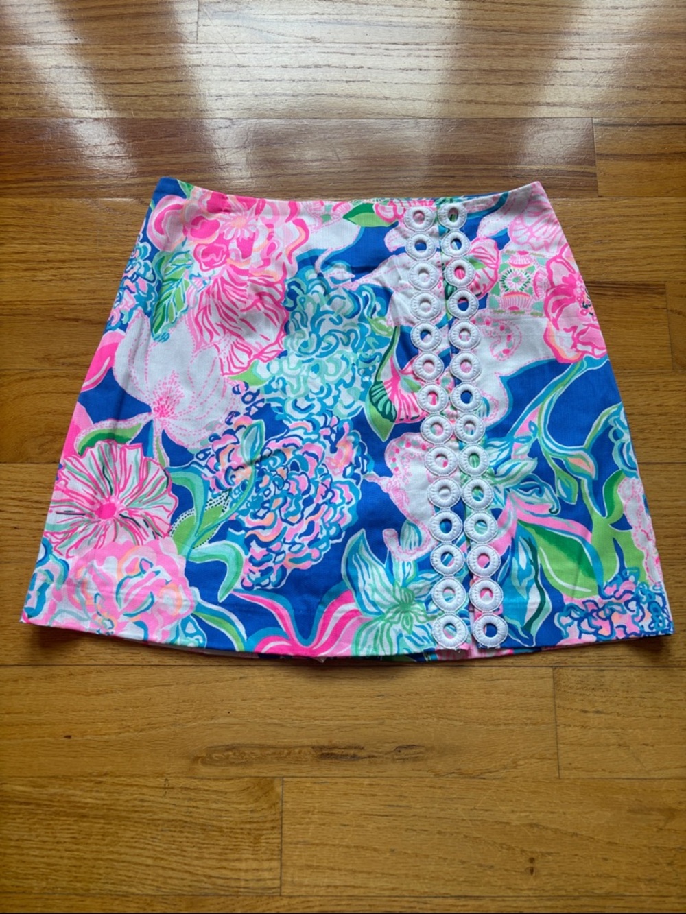 Floral Lilly Pulitzer NWT Size 0 Eyelet-Trim Tawney Skort in Pink & Blue